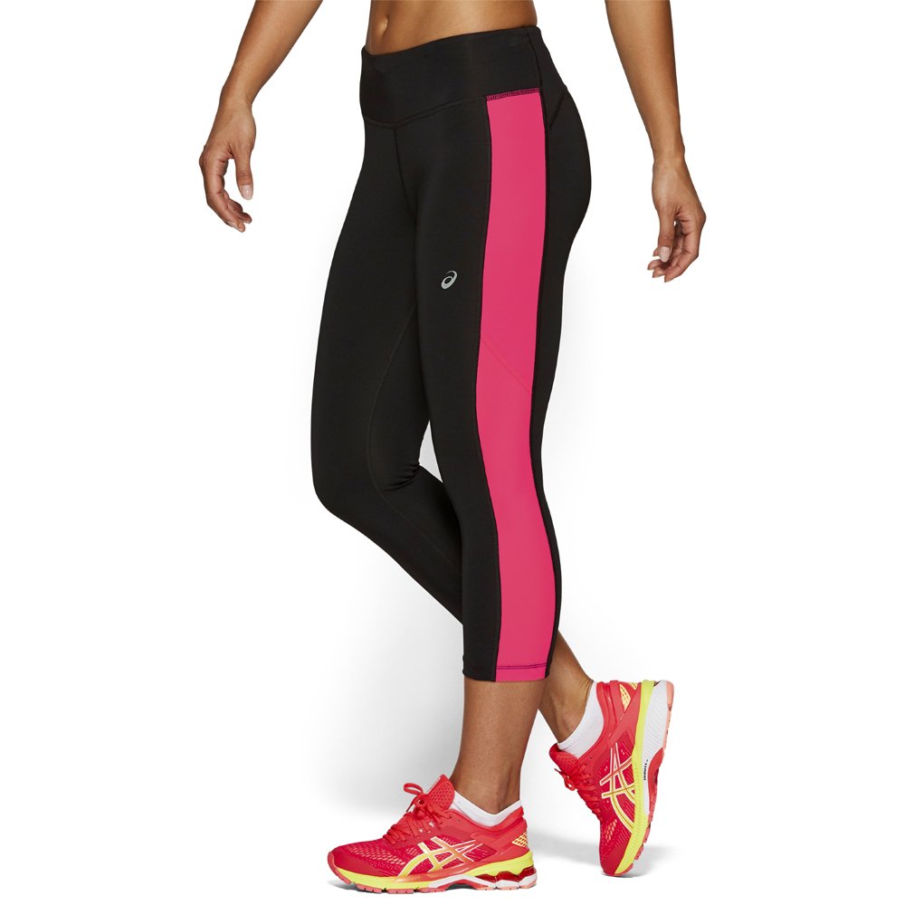 asics capri tight w czarno-róŻowe asics capri tight w czarno-róŻowe