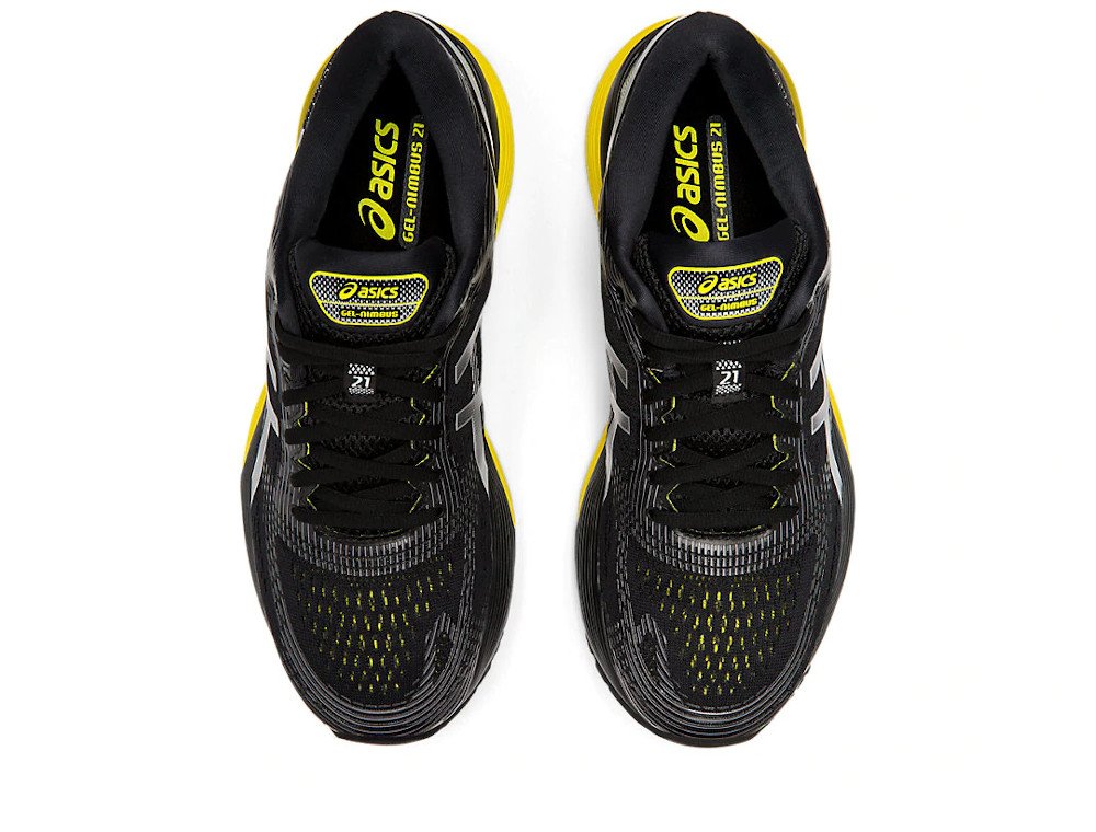 asics gel-nimbus 21 black / lemon spark asics gel-nimbus 21 black / lemon spark