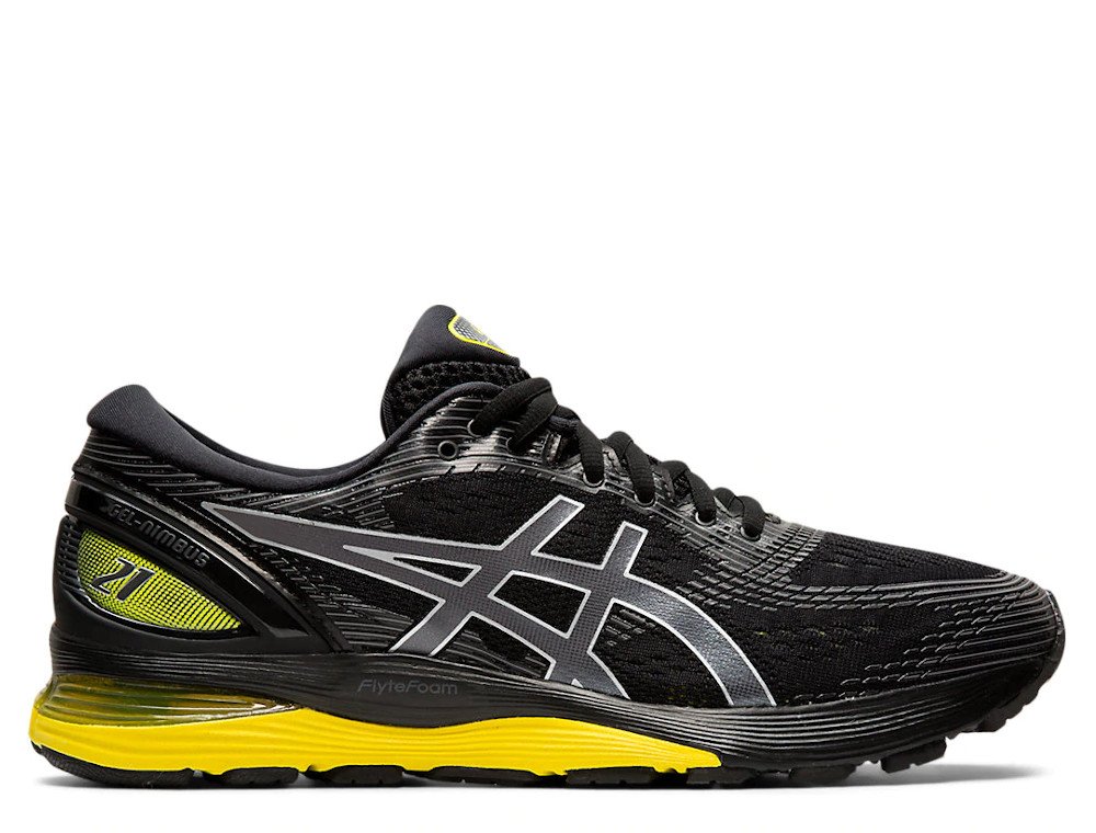 asics gel-nimbus 21 black / lemon spark asics gel-nimbus 21 black / lemon spark