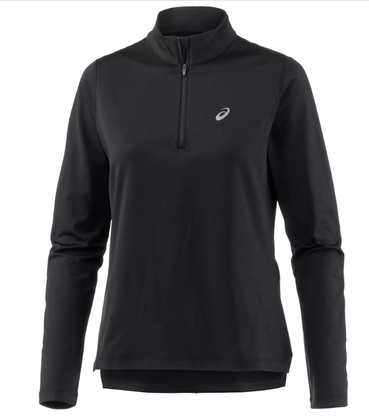 asics silver ls 1/2 zip winter top performance black asics silver ls 1/2 zip winter top performance black
