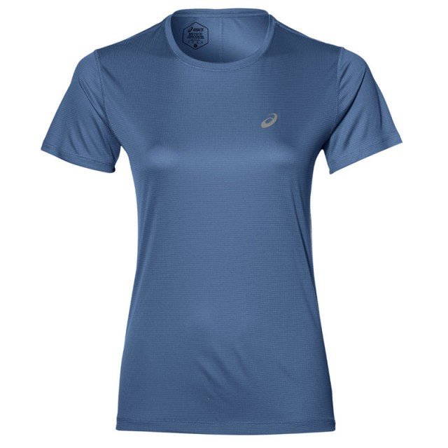asics silver short sleeve top blue asics silver short sleeve top blue