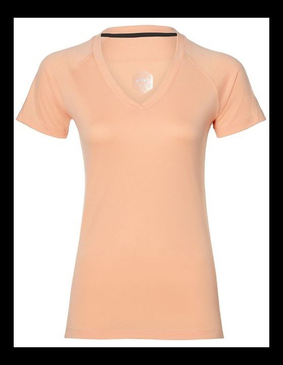 asics v-neck ss top apricot ice asics v-neck ss top apricot ice