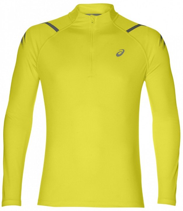 asics icon ls 1/2 zip top lemon grey asics icon ls 1/2 zip top lemon grey