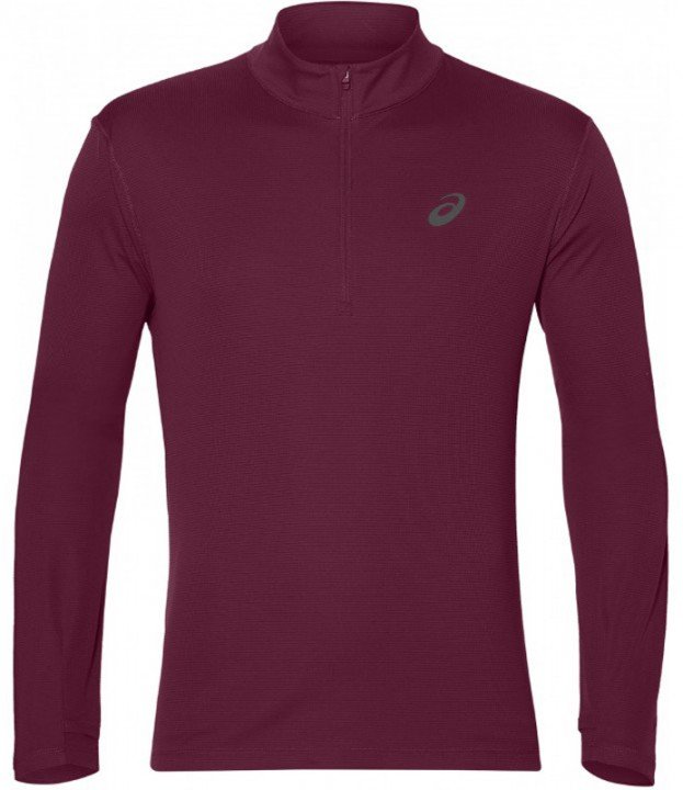 asics silver ls 1/2 zip top cordovan asics silver ls 1/2 zip top cordovan