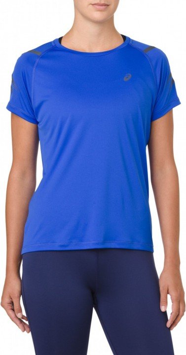asics icon short sleeve top illusion blue dark grey asics icon short sleeve top illusion blue dark grey