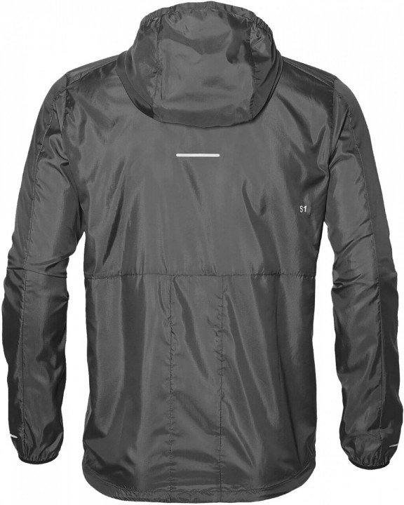asics packable jacket grey / black asics packable jacket grey / black