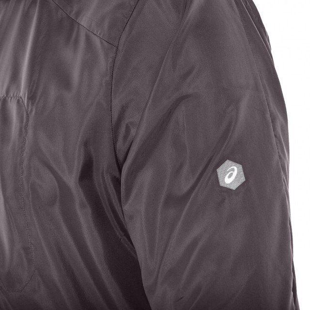 asics packable jacket grey / black asics packable jacket grey / black