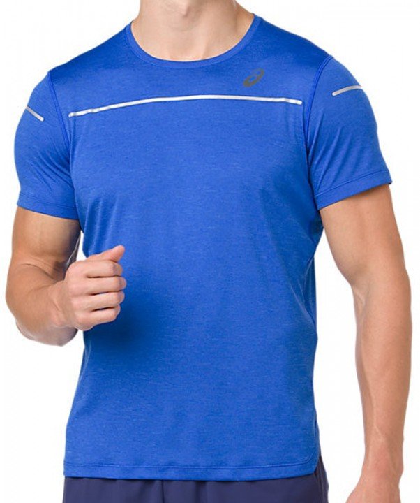 asics lite-show short sleeve top illusion blue asics lite-show short sleeve top illusion blue