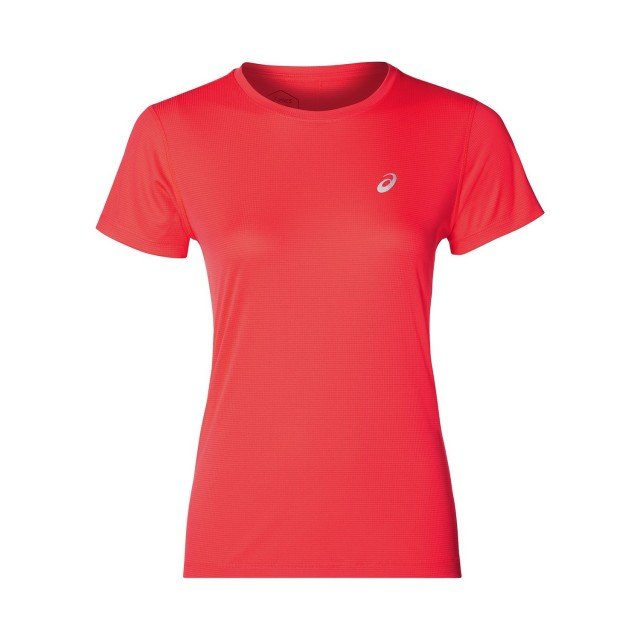 asics silver short sleeve top flash coral asics silver short sleeve top flash coral