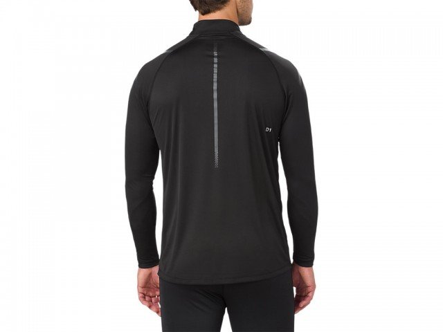 asics icon long sleeve 1/2 zip top black asics icon long sleeve 1/2 zip top black