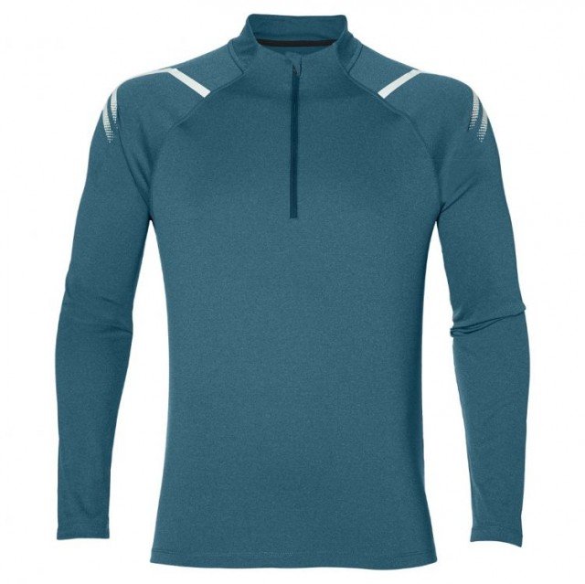 asics icon long sleeve 1/2 zip blue asics icon long sleeve 1/2 zip blue