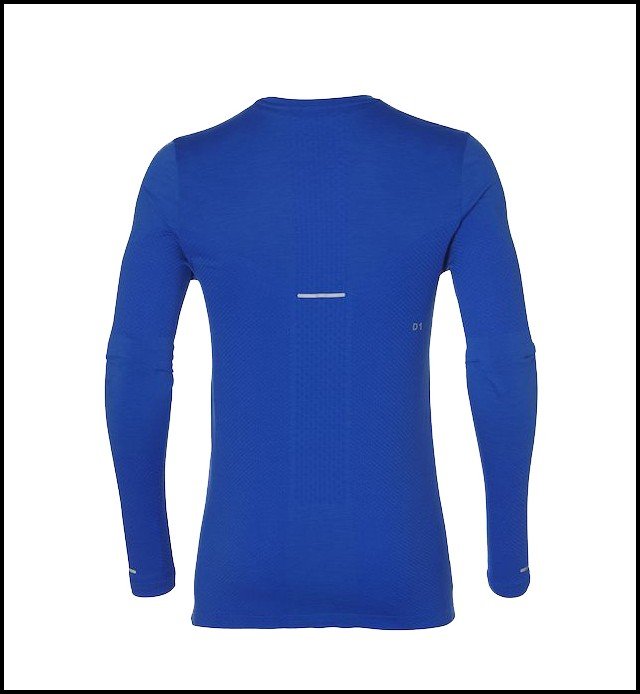 asics seamless long sleeve race blue heather asics seamless long sleeve race blue heather