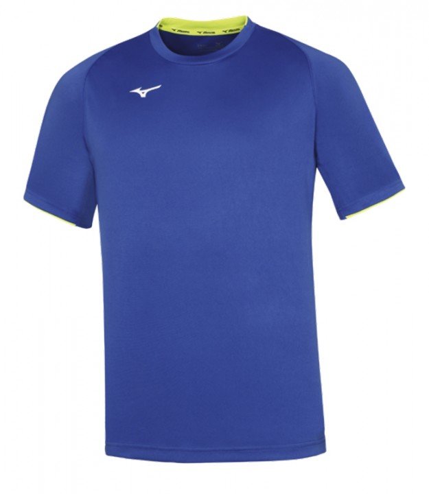 mizuno core short sleeve tee royal / yellow fluo mizuno core short sleeve tee royal / yellow fluo