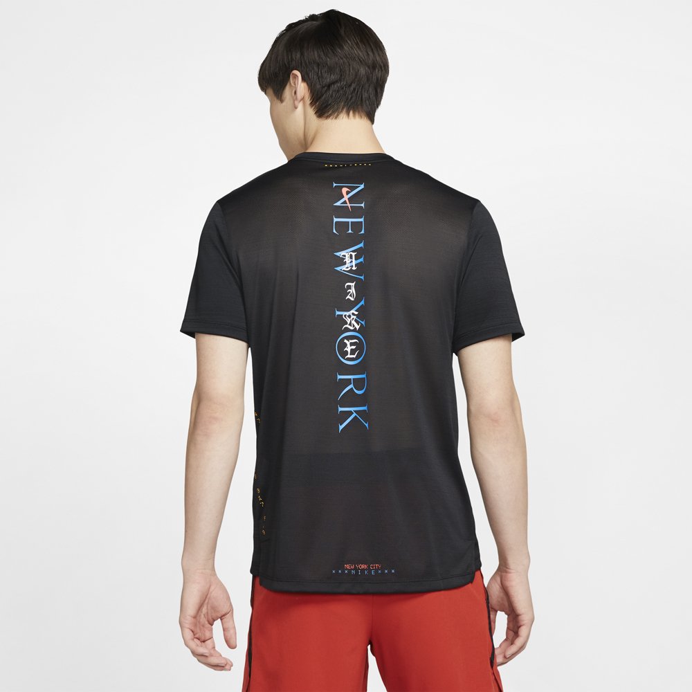 nike dry miler ss top nyc m czarny nike dry miler ss top nyc m czarny