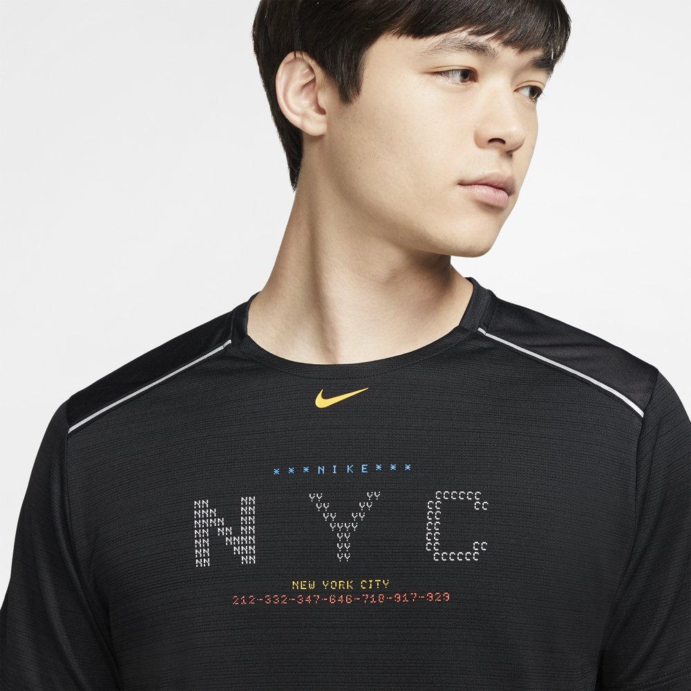 nike dry miler ss top nyc m czarny nike dry miler ss top nyc m czarny