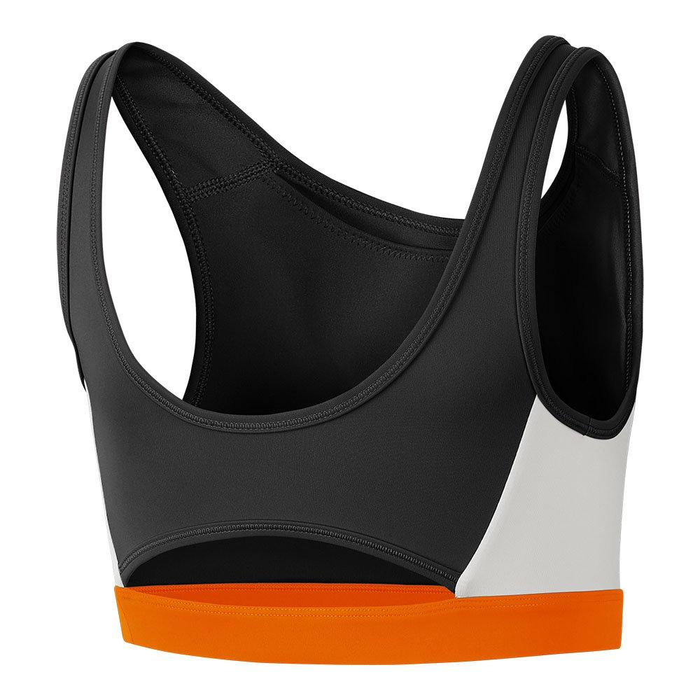 nike swoosh icon clash medium-support sports bra czarno-pomarańczowy nike swoosh icon clash medium-support sports bra czarno-pomarańczowy