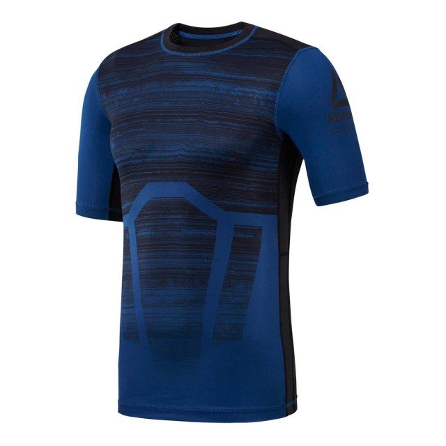 reebok activchill compression tee aop blue black reebok activchill compression tee aop blue black