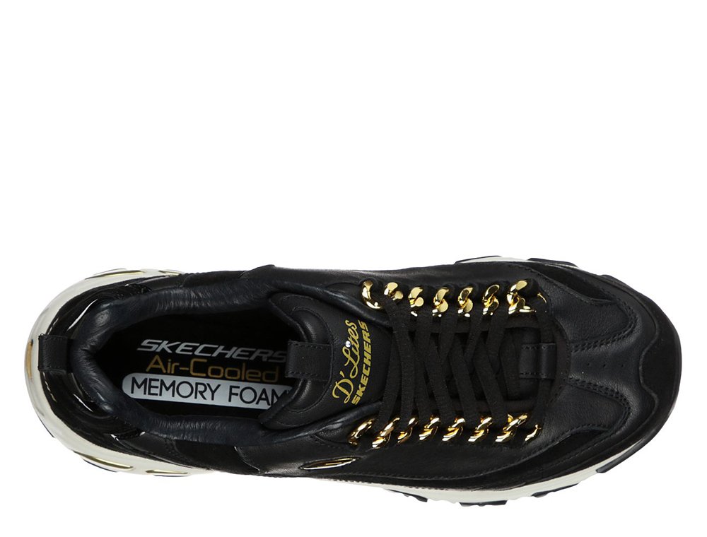 skechers d'lites premium heritage golden idea damskie czarne (149107-bkgd) skechers d'lites premium heritage golden idea damskie czarne (149107-bkgd)