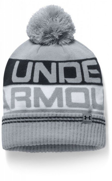 under armour men's retro pom beanie 2.0 gray black under armour men's retro pom beanie 2.0 gray black