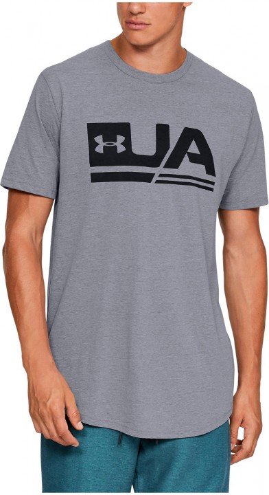 under armour sportstyle short sleeve drop hem grey under armour sportstyle short sleeve drop hem grey