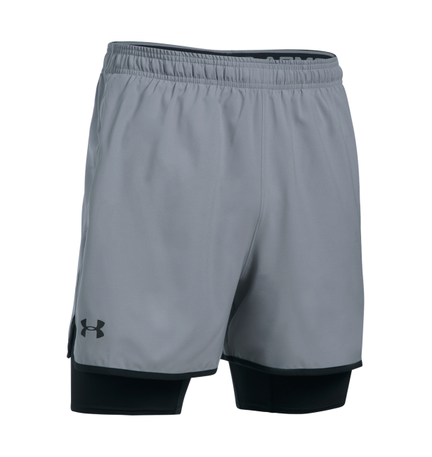 under armour qualifier 2in1 short grey/black under armour qualifier 2in1 short grey/black