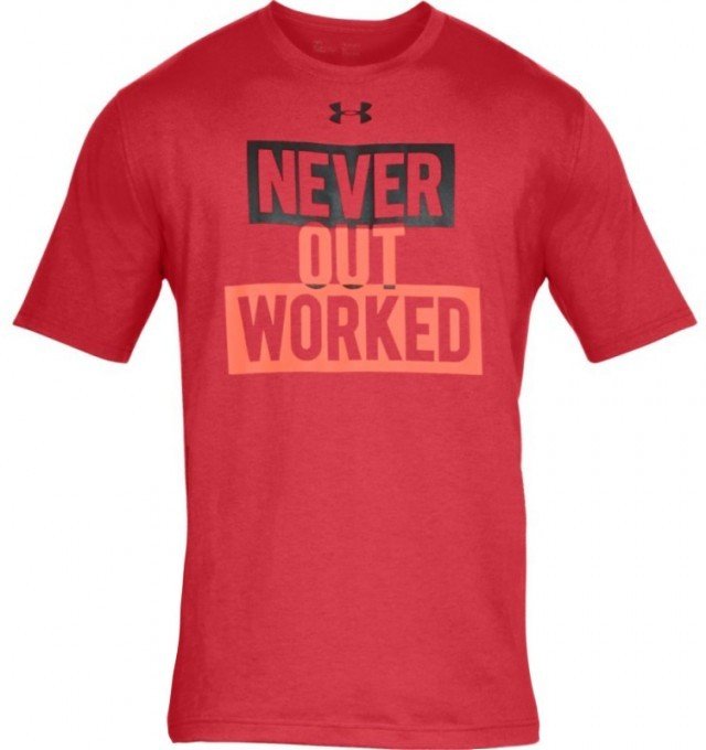 under armour ua never out worked short sleeve black red under armour ua never out worked short sleeve black red