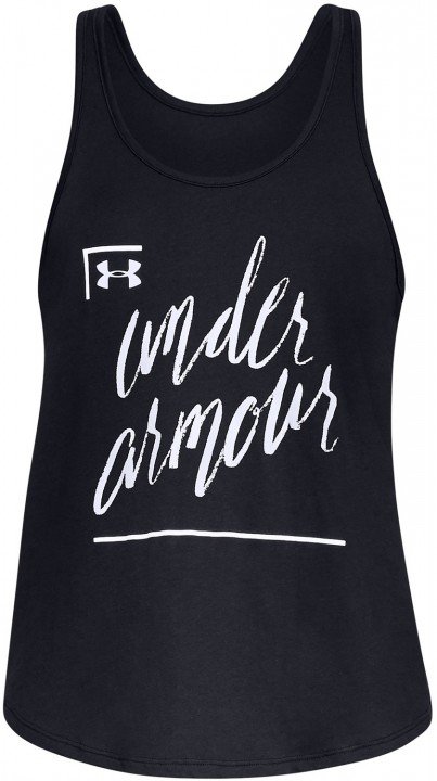 under armour graphic script x-back tank black under armour graphic script x-back tank black
