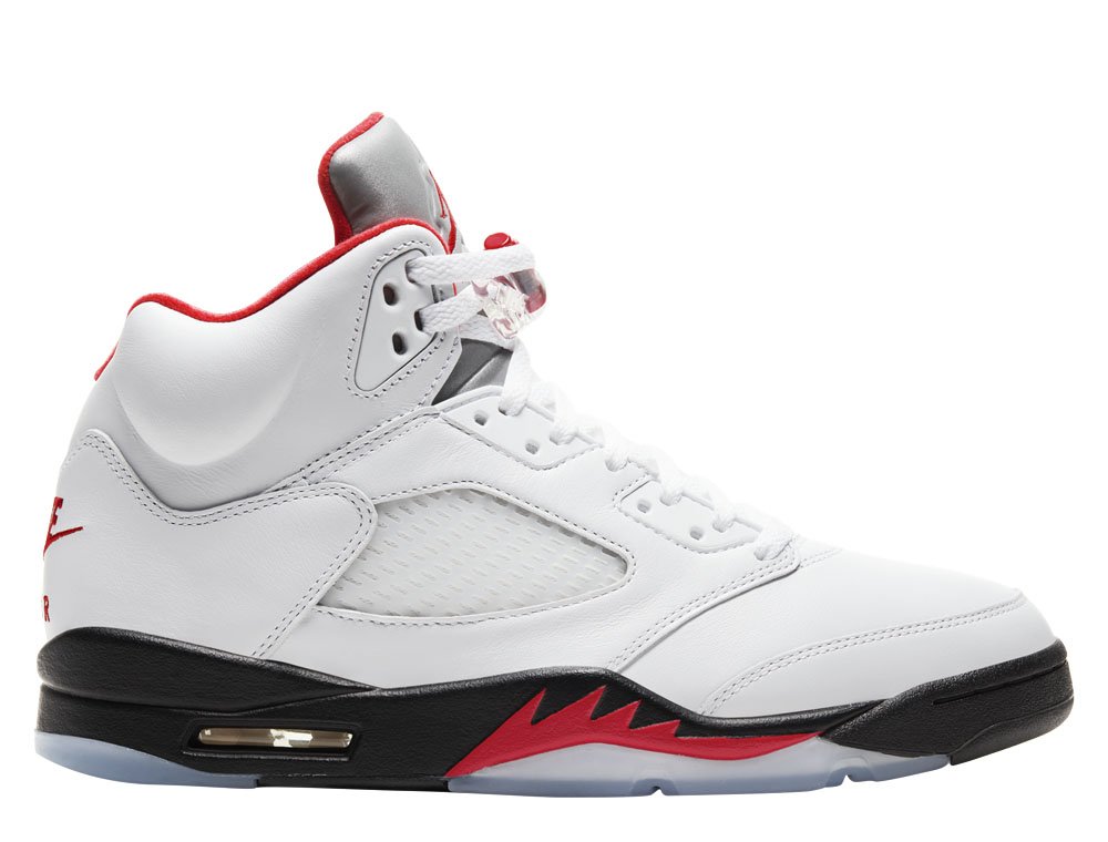 air jordan 5 retro "fire red" męskie białe (da1911-102) air jordan 5 retro "fire red" męskie białe (da1911-102)
