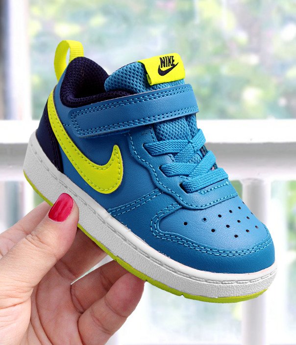 nike court borough low 2 (tdv) niebiesko-żółte nike court borough low 2 (tdv) niebiesko-żółte