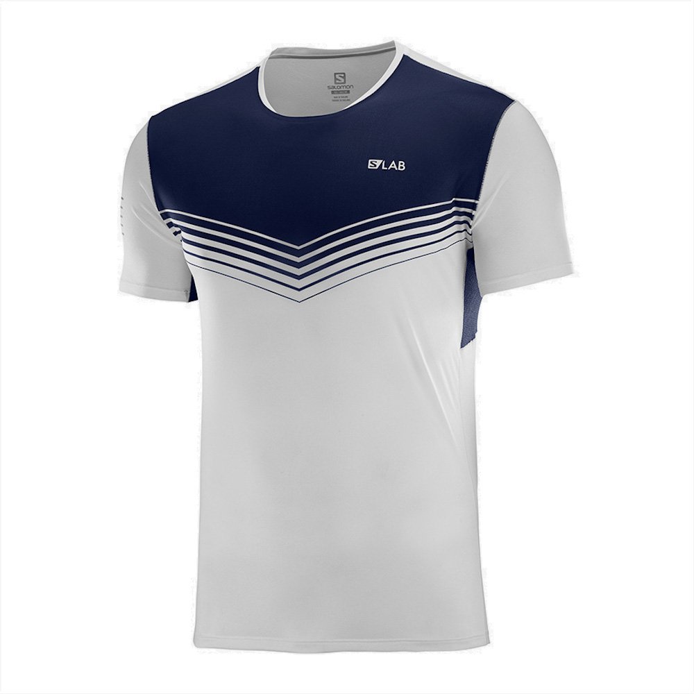 salomon s/lab sense tee m biało-granatowa salomon s/lab sense tee m biało-granatowa
