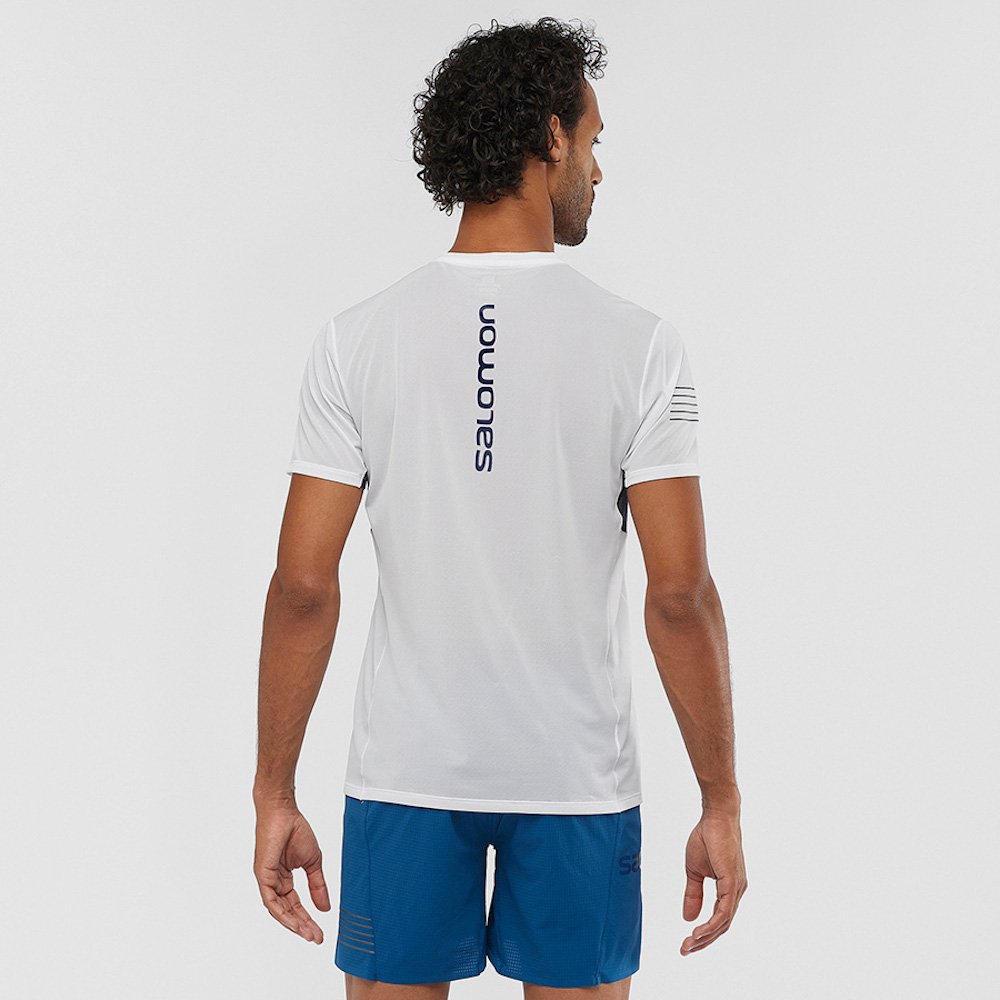 salomon s/lab sense tee m biało-granatowa salomon s/lab sense tee m biało-granatowa