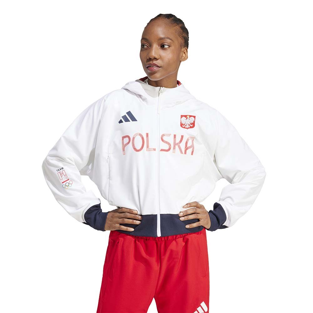 adidas Poland ZNE Podium Full-Zip sweatshirt, White [JF6671