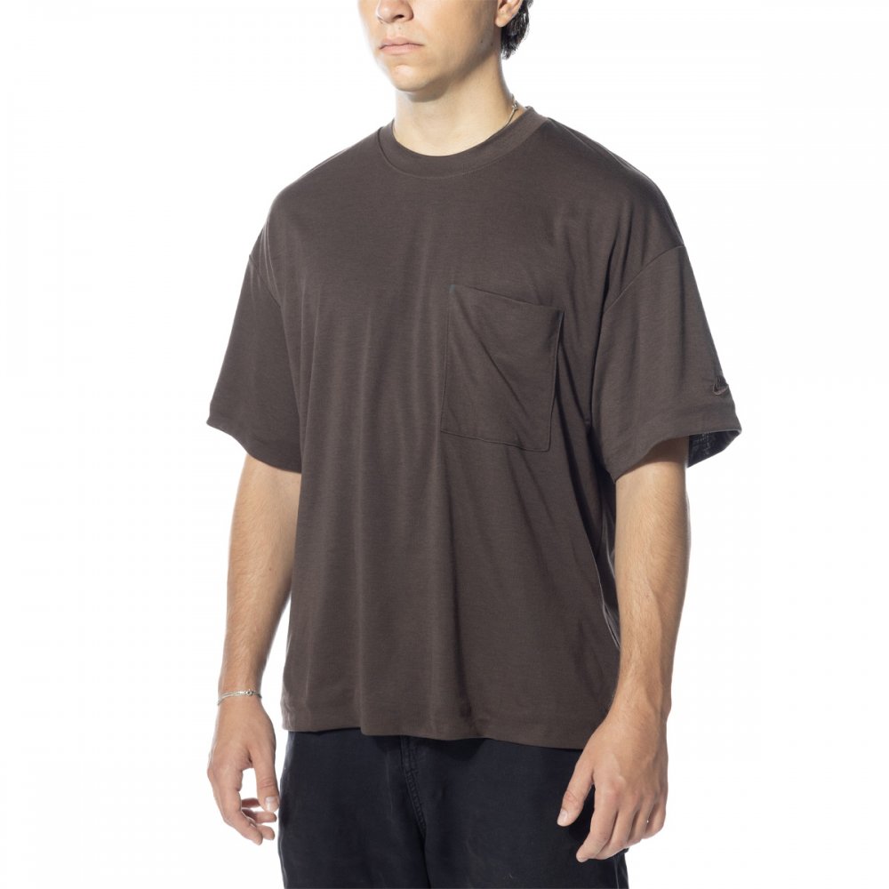 Nike Men's Club Button-Down Short-Sleeve Top-Brown, Size: Medium, Cotton