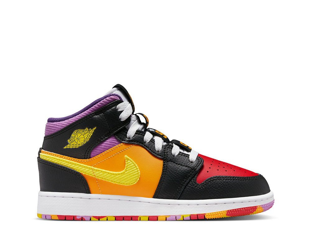 Air Jordan 1 Mid Sneaker School (GS) Multicolor shoes