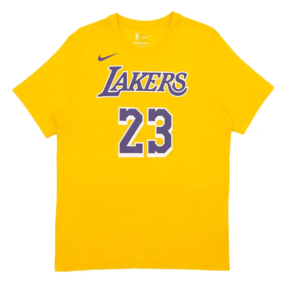 売れ筋商品|||ナイキ Tシャツ トップス レディース Men's LeBron James Gold Los Angeles Lakers Name and Number T-shirt Gold Men's Los Angeles Lakers LeBron James Nike Gold Swingman