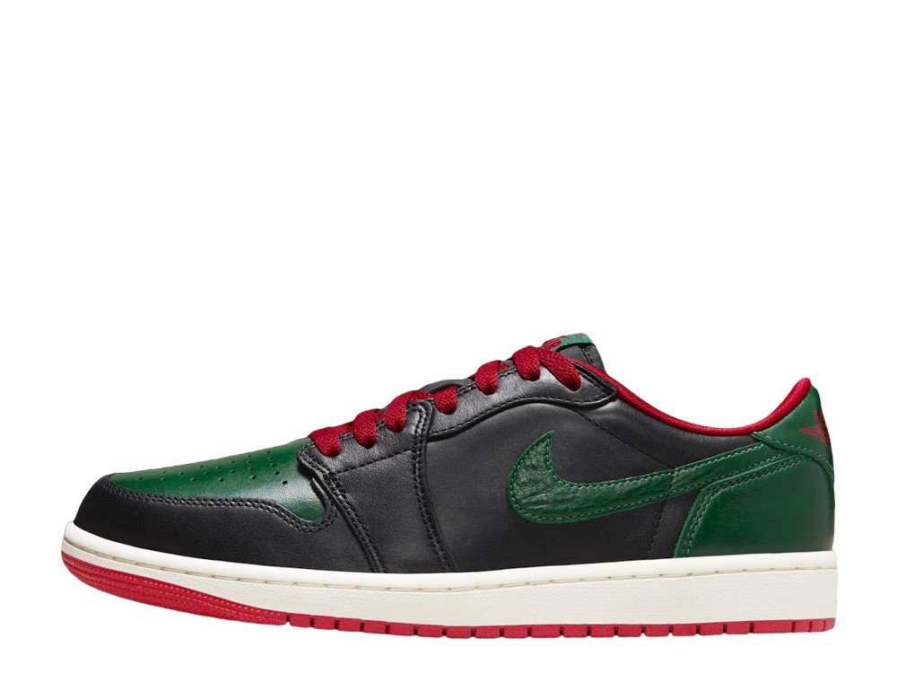Air Jordan 1 Low OG Black/Varsity Red-Sail-Gorge Green