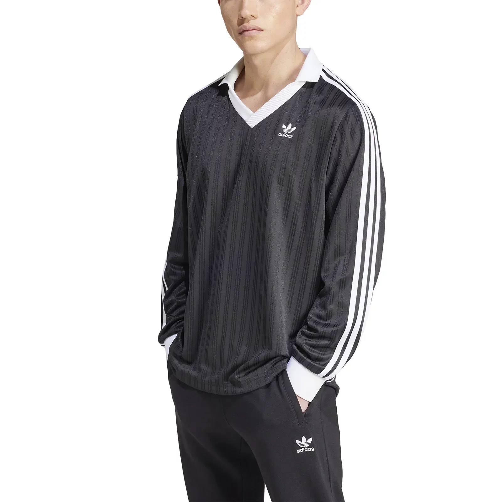 adidas ブラック ピケ PIQUE LS/IZ4808ゲームシャツ XL T-shirts adidas Adicolor Pique Football Longsleeve Tee