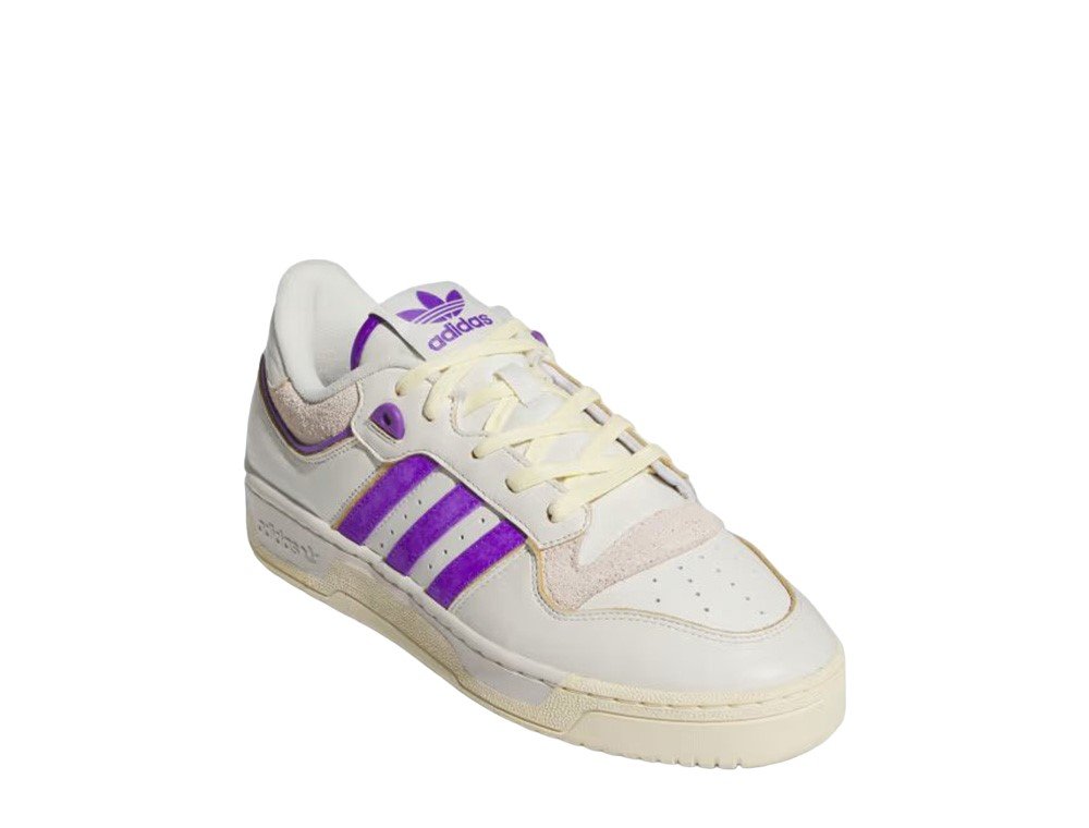 ◆adidas◆ Rivalry Low 86 Wonder White Purple IF7136 Size 9- Adidas Originals Men's Rivalry 86 Low Shoes, Wonder