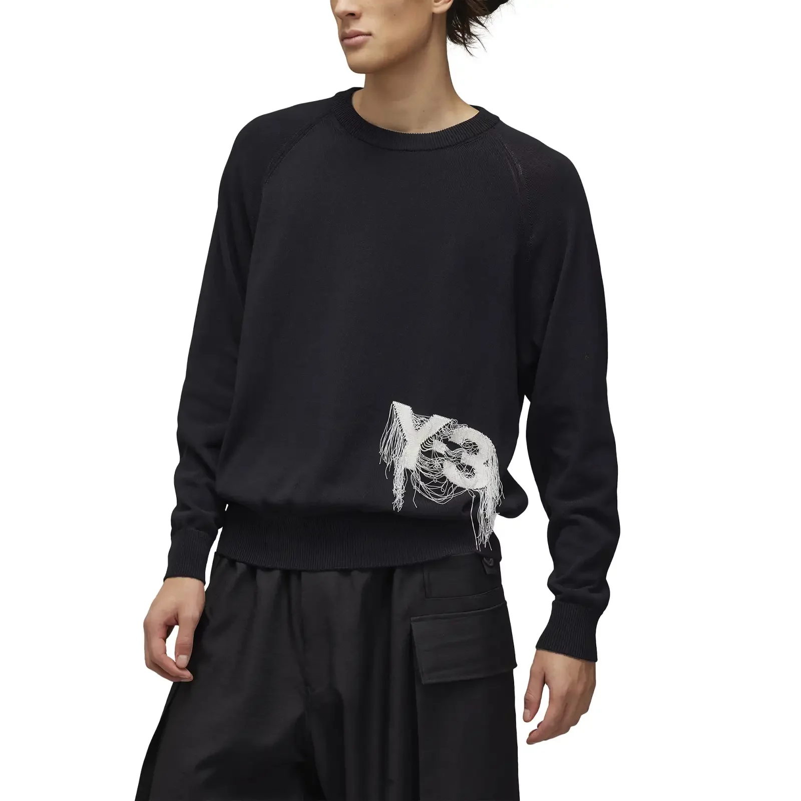 【Y-3】 Rib-knit sweatshirt Adidas Y-3 Logo Knit Crew Sweatshirt » dispo en ligne