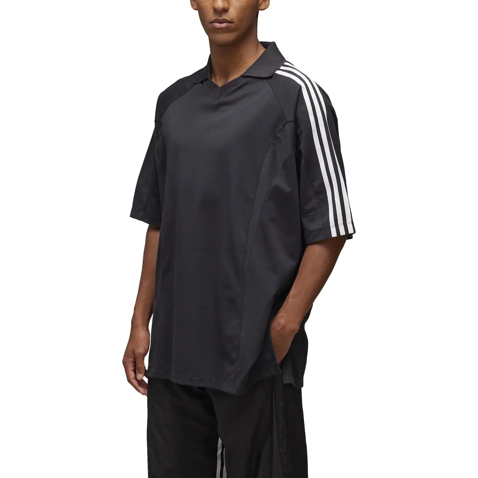 Y-3|SHORT-SLEEVED PIQUE/COLLAR (Y-3 Cut Line Tee (JN487 T-shirts adidas Y-3 Cut Line SS Tee 'Black' (JN4877) | WSS