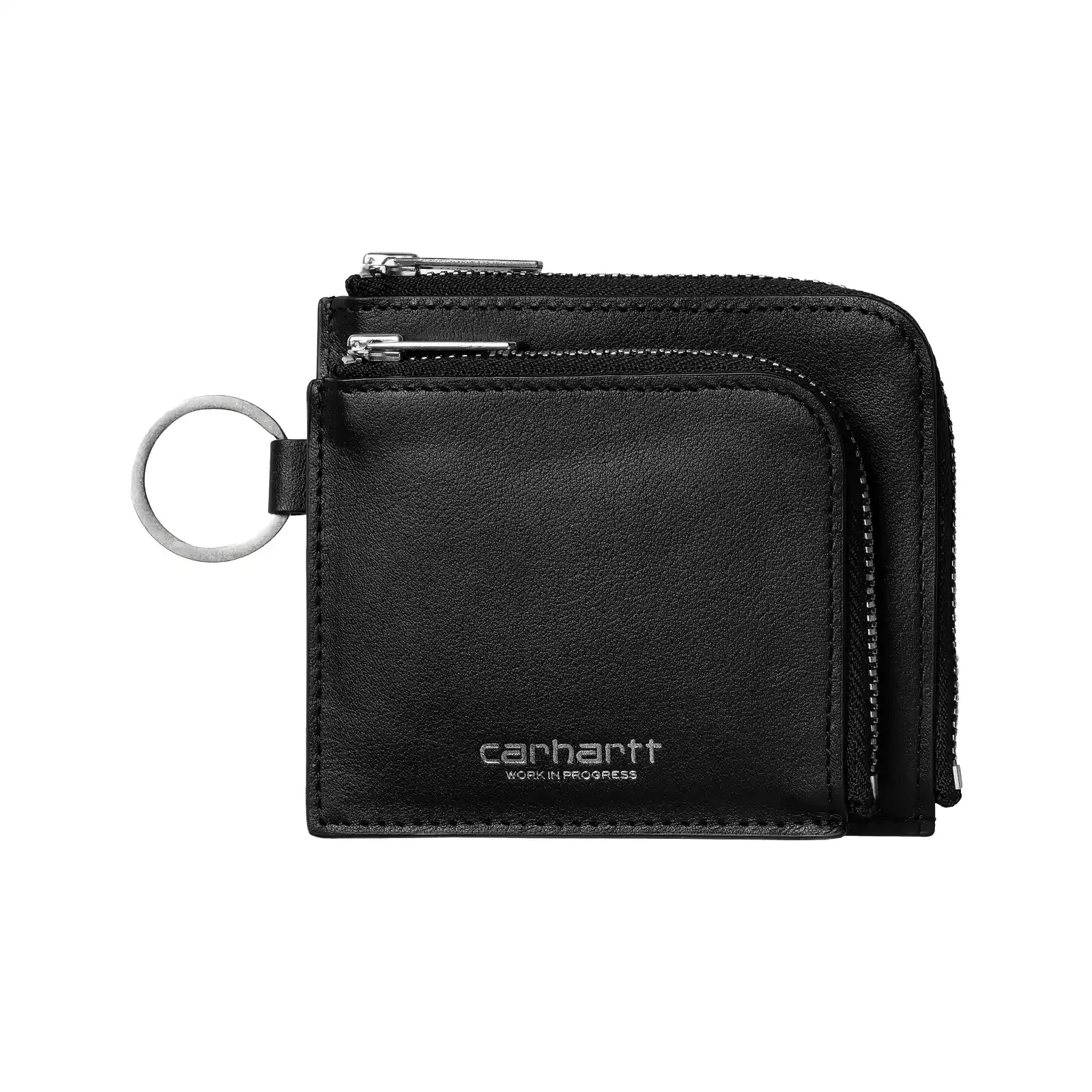 小物 Carhartt wip DOUBLE VEGAS ZIP WALLET Carhartt WIP - Double Vegas Zip Wallet in Black & Silver