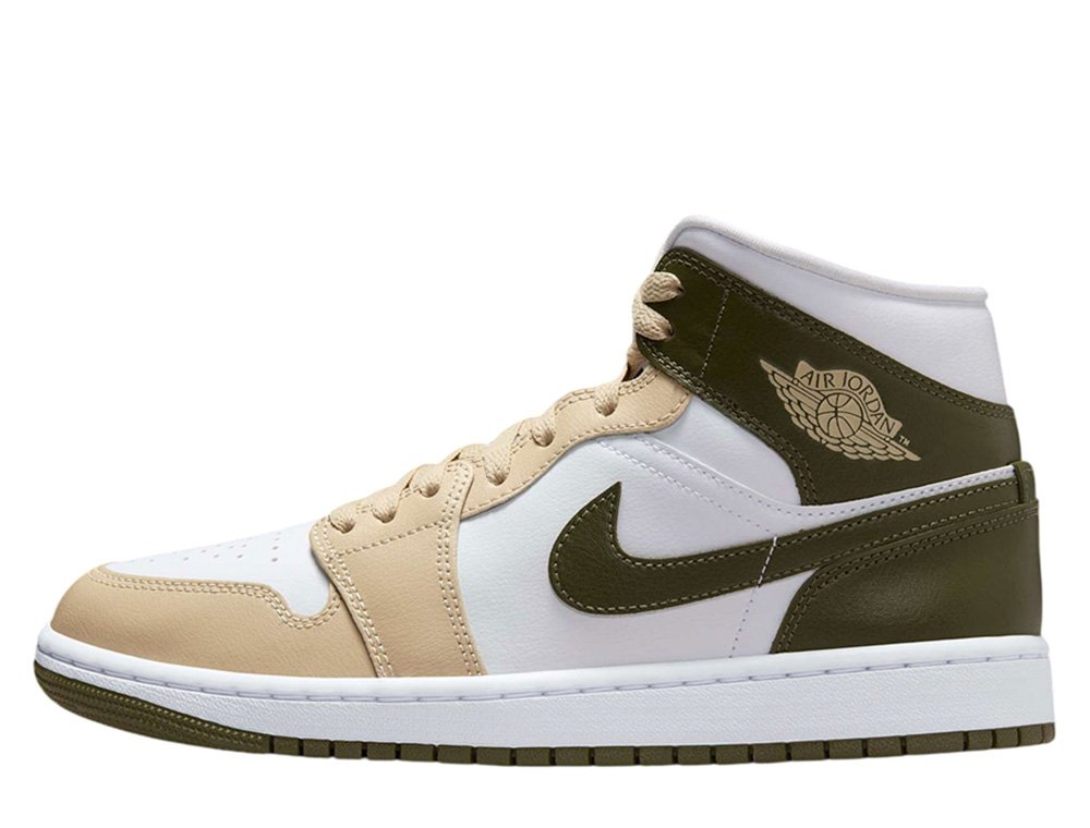 Buty Air Jordan 1 Mid Beżowo-Zielone [BQ6472-120] - skstore.eu