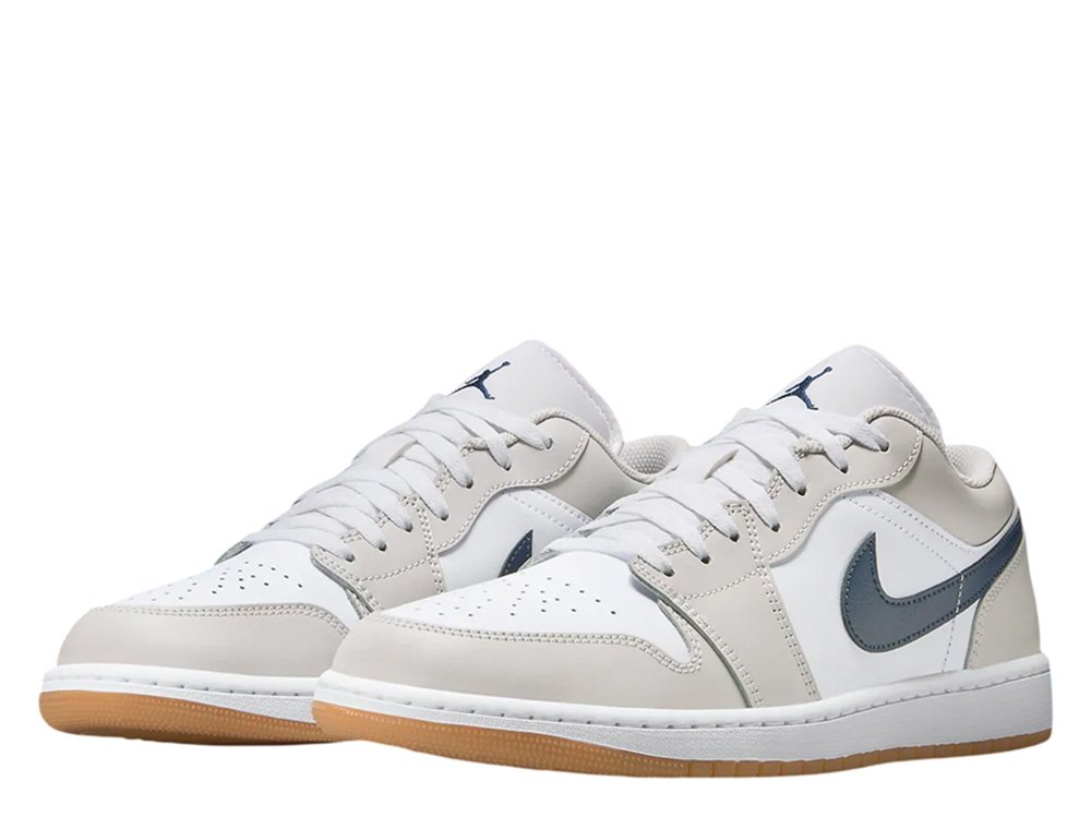 ゆう New Jordan 1 Low White Cool Gray Wolf 553558-106 Men's Size