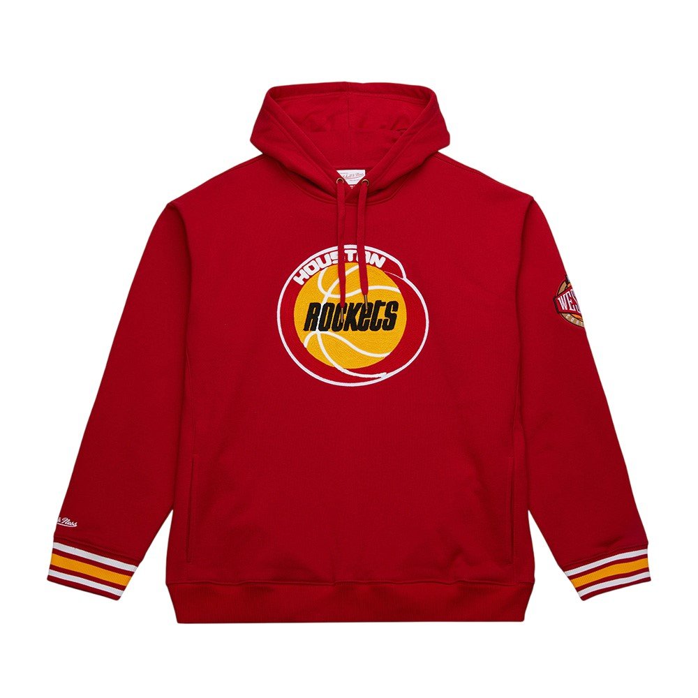 Mitchell&Ness NBA Chainstitch Fleece Vintage Logo Houston Rockets  Sweatshirt Red