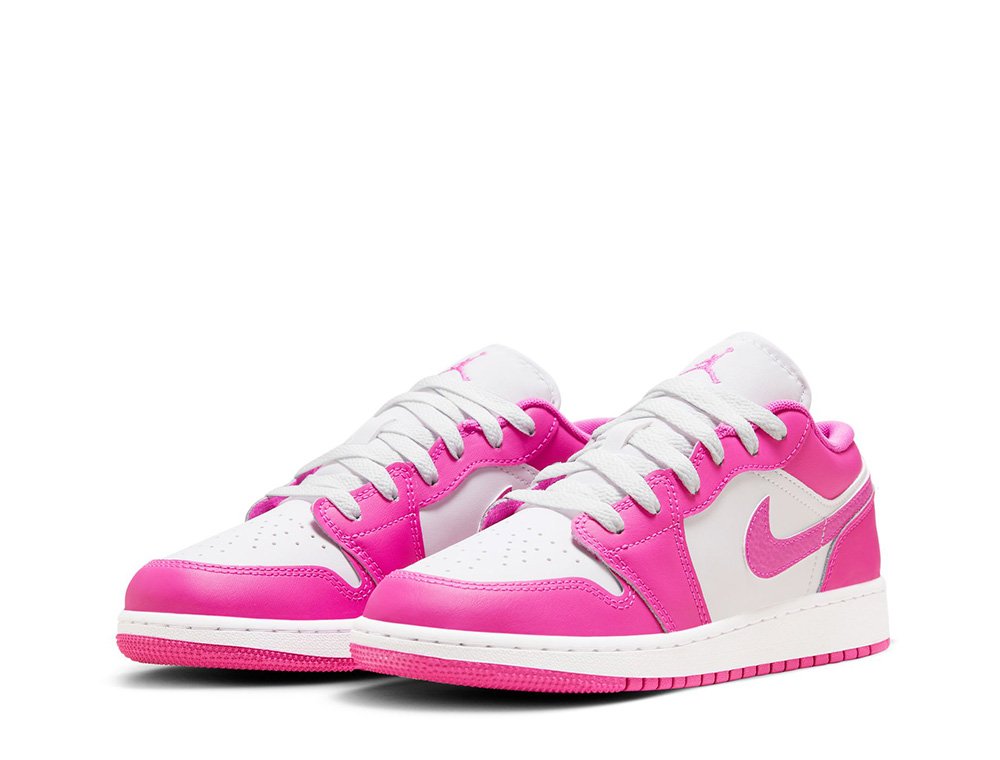 Air Jordan 1 Low (GS) Fire Pink/White/Iris Whisper shoes