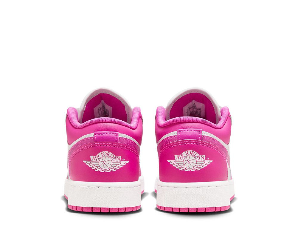 Air Jordan 1 Low (GS) Fire Pink/White/Iris Whisper shoes