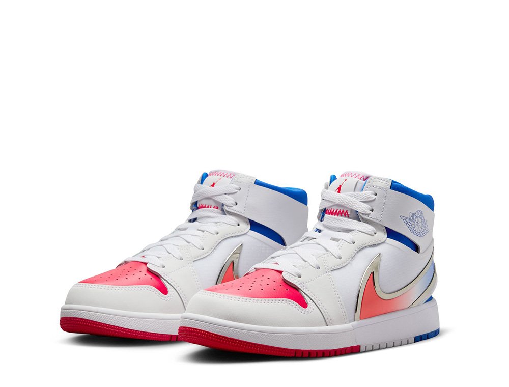 Jordan 1 Mid RM EasyOn (GS) White/Racer Blue/Siren Red shoes