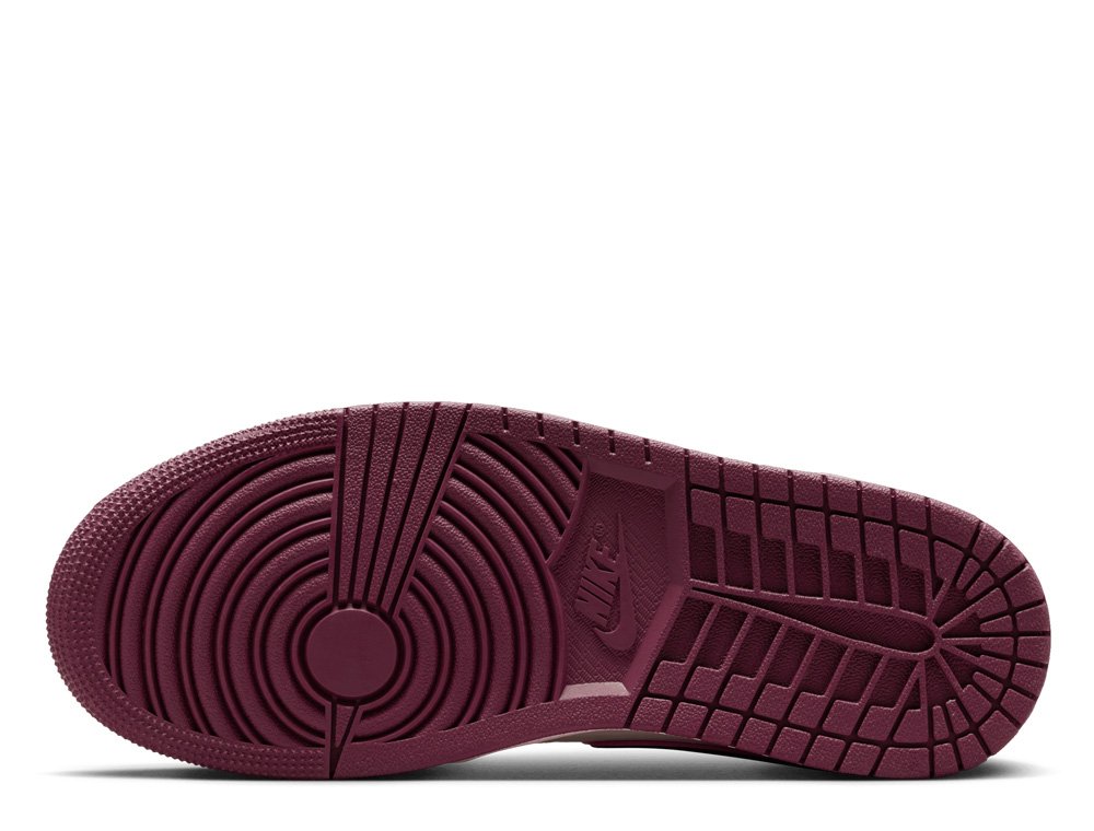 Air Jordan 1 Mid SE Sail/Active Pink/Bordeaux/Black shoes