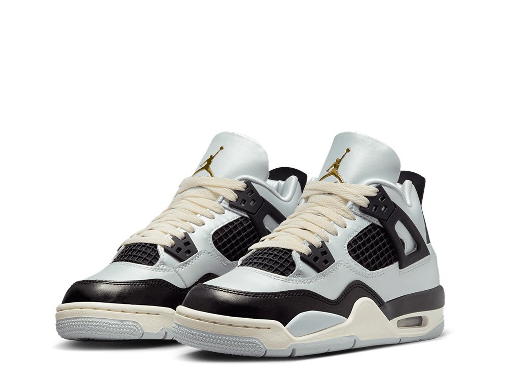Air Jordan Retro (GS) Pure Platinum/Metallic Gold-Black-Sail shoes