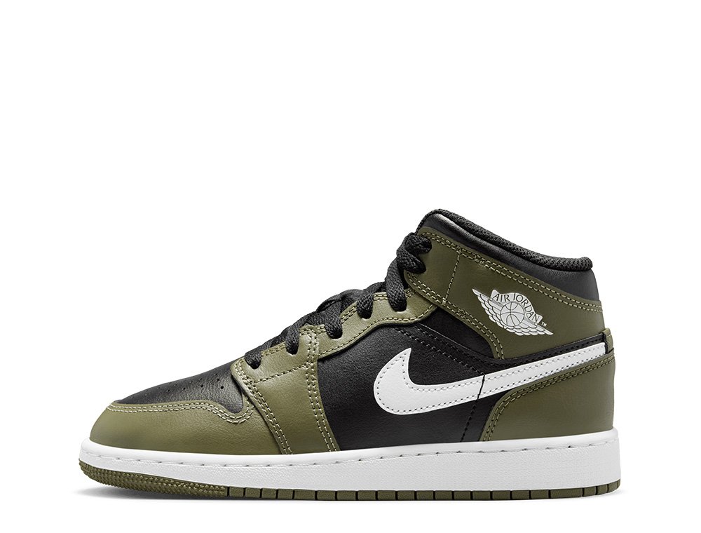 スニーカー NIKE AIR Jordan 1 MID(GS) DQ8423-060 JORDAN BRAND AIR JORDAN 1 MID GS BLACK/FIRE RED-WHITE 23SU-I
